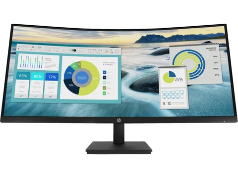HP P34hc G4 34" WQHD Curved USB-C Monitor (3440 × 1440, VA, HDMI, DisplayPort, Lautsprecher) (MPN 21Y56AA#ABB) — Österreich Fachhandel